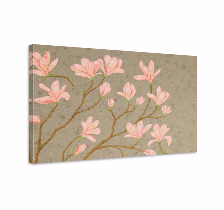 Kanvas blommor och växter delikata rosa blommor - Tenstickers