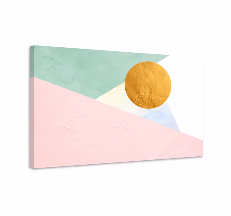 Modern kanvas geometrisk solcirkel - Tenstickers