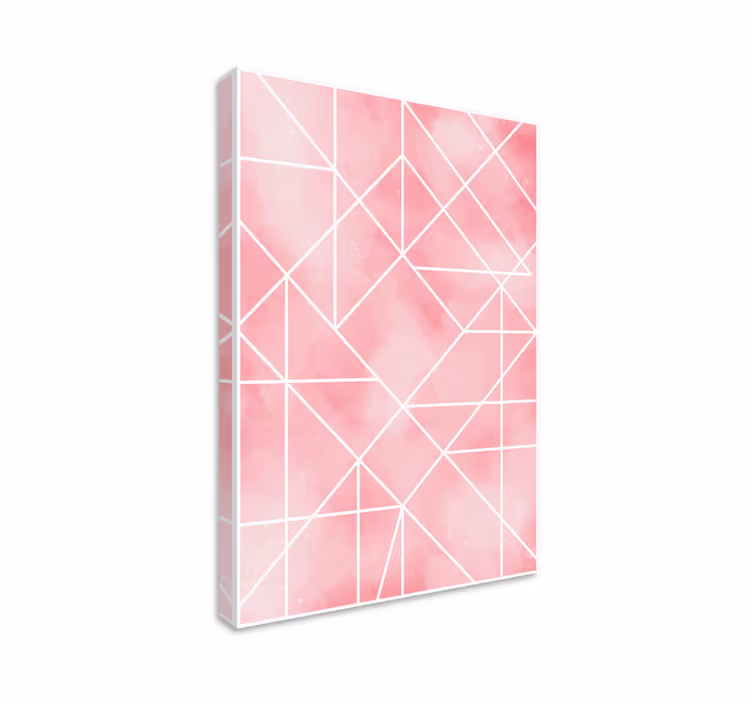 Kanvas geometrisk rosa mönster - Tenstickers