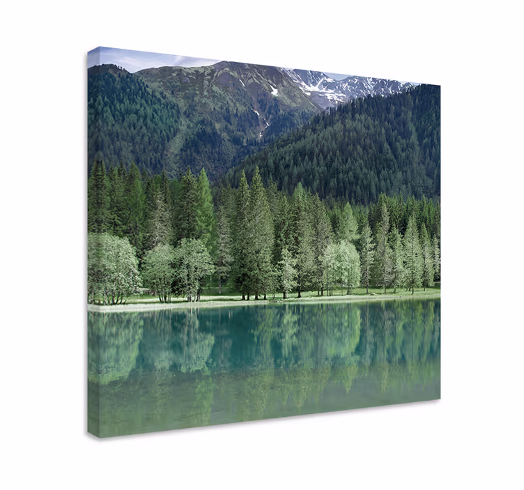 Kanvas landskap fridfull bergsspegling - Tenstickers