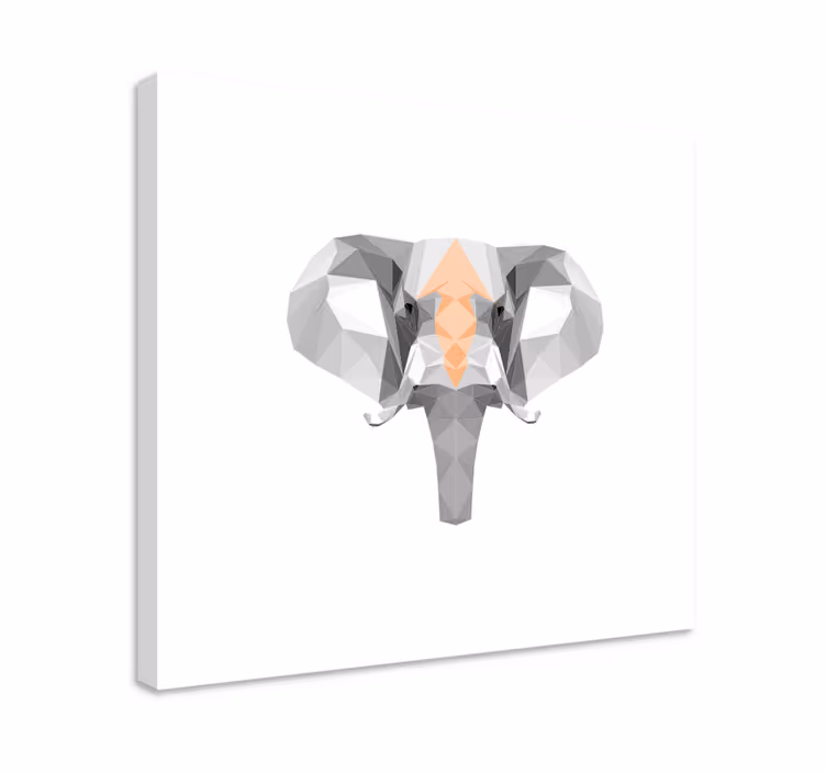 Geometriskt elefanthuvud Kanvas elefant - Tenstickers