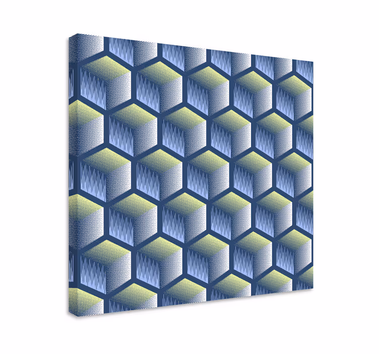 Kanvas geometrisk hexagonalt kubmönster - Tenstickers