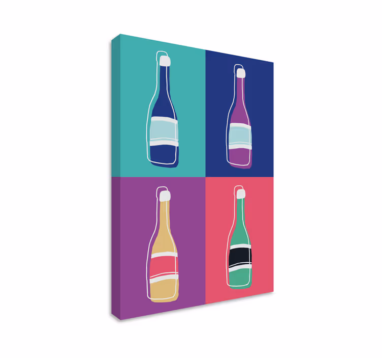 Popkonst abstrakt champagneflaska moderncanvas tavla - Tenstickers