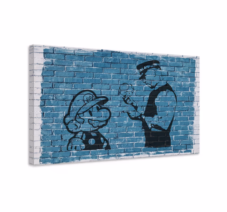 Mario och officer videospel canvas tavla - Tenstickers
