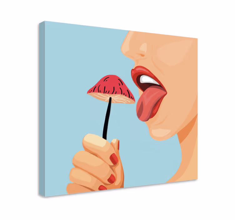 Läcker jordgubbsfrestelse Kanvas frukter - Tenstickers