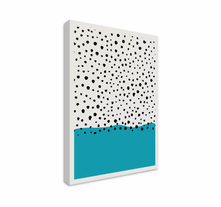 Prickigt aqua mönster Modern kanvas - Tenstickers