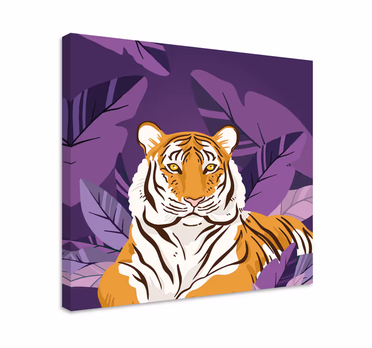 Kanvas djur majestätisk tigerporträtt - Tenstickers