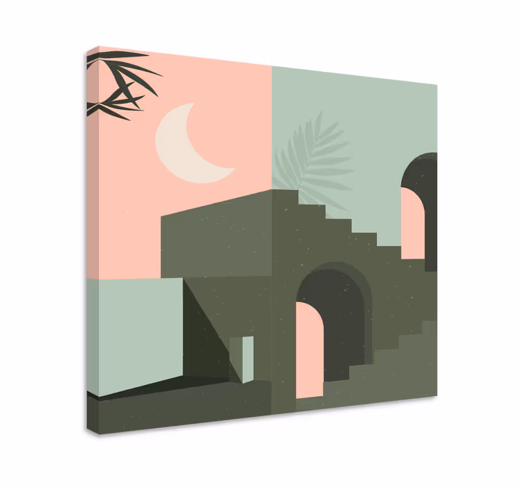 Arkitektonisk abstraktion Modern kanvas - Tenstickers