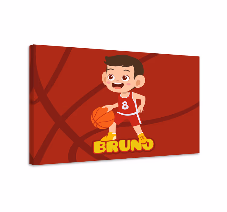 Kanvas sport glad basketspelare - Tenstickers