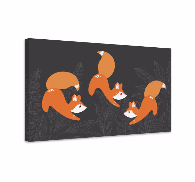 Räv som leker Kanvas djur - Tenstickers