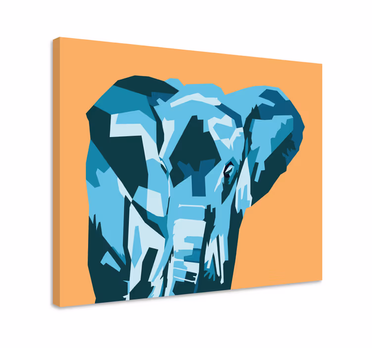 Geometriska-djur söt elefant canvas - Tenstickers