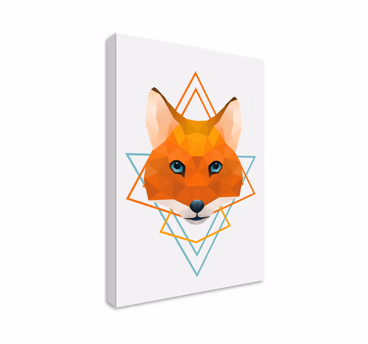 Kanvas 3d polygonal rävhuvud - Tenstickers