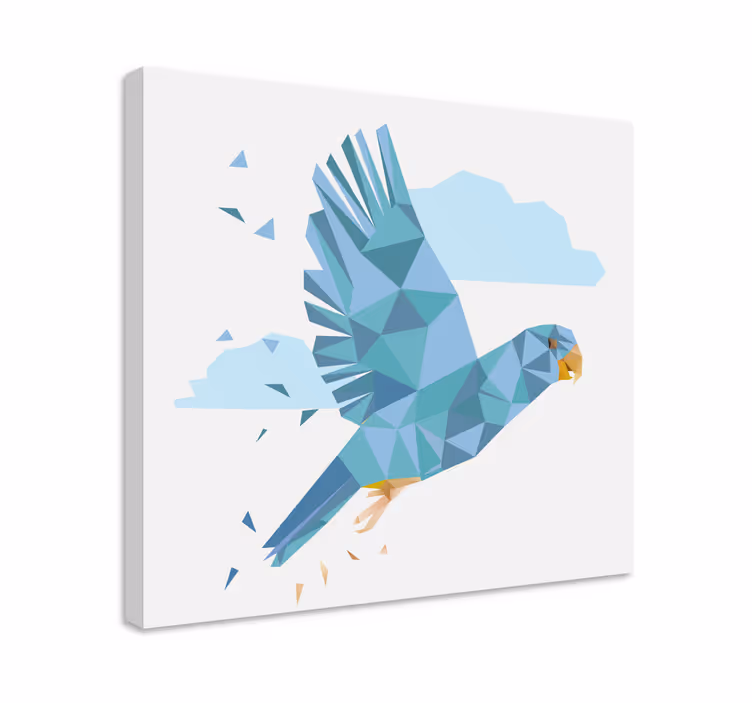 Kanvas fåglar flygande blå fågel - Tenstickers