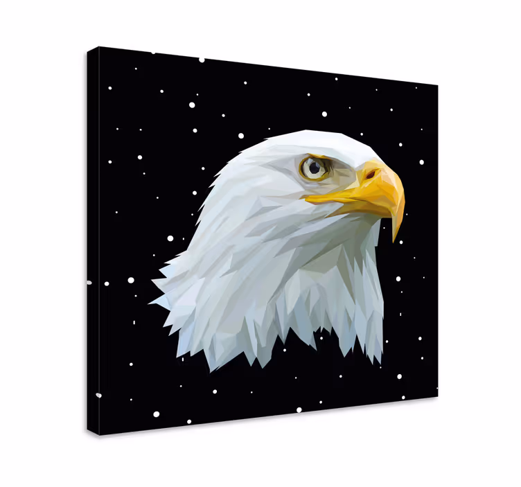Geometrisk-djur mäktig örn fågelcanvas tavla - Tenstickers