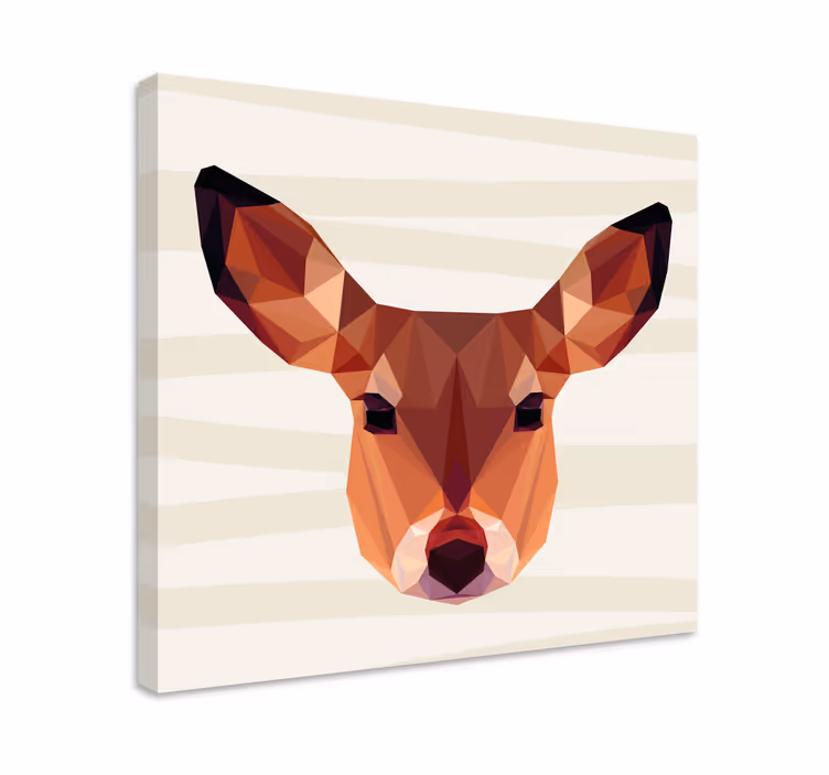 Kanvas hjort geometrisk hjorthuvud - Tenstickers