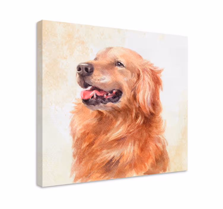 Akvarell stil hund canvastavlor - Tenstickers