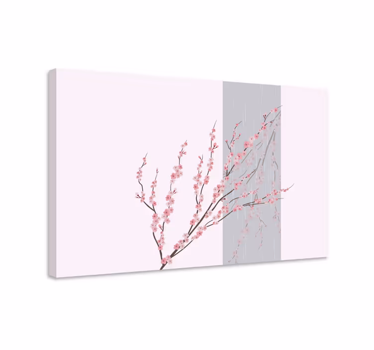 Kanvas blommor och växter sakura blossom gren - Tenstickers