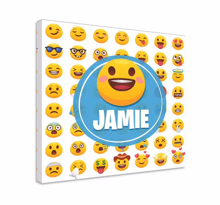 Emojis med namn personlig canvas - Tenstickers