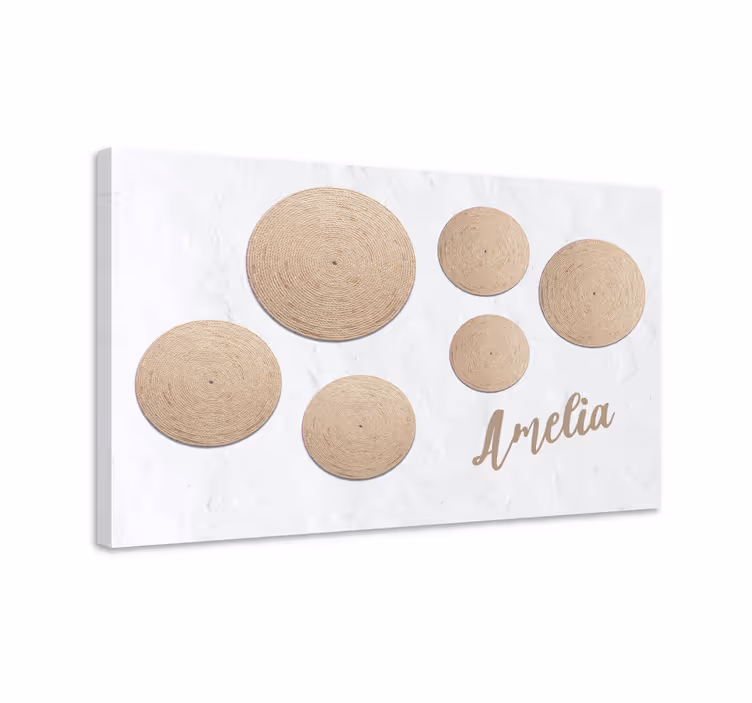 Kanvas dekoration naturliga texturerade cirklar - Tenstickers