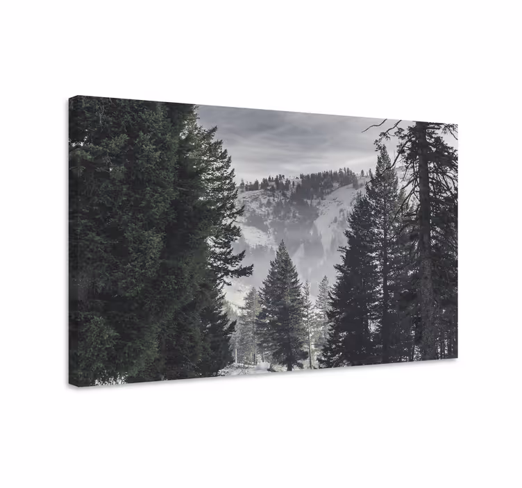 Berg grön skog landskapcanvas tavla - Tenstickers