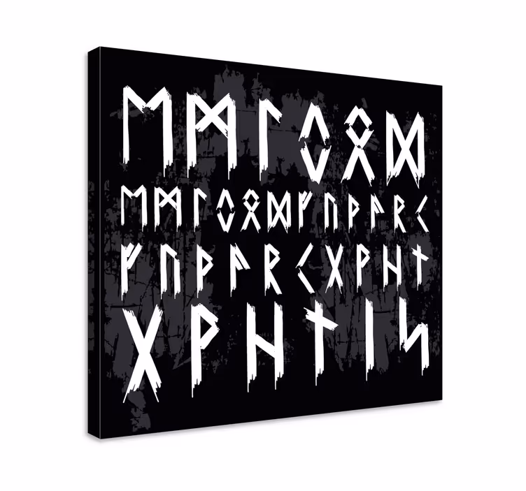 Vikingalfabet vintage nordiska canvastavlor - Tenstickers