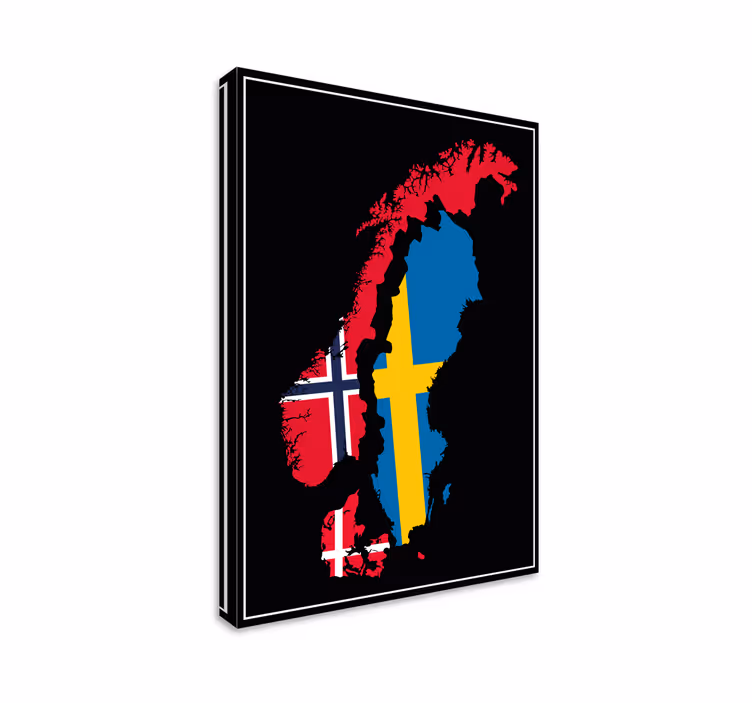 Karta över skandinavien nordiska canvastavlor - Tenstickers