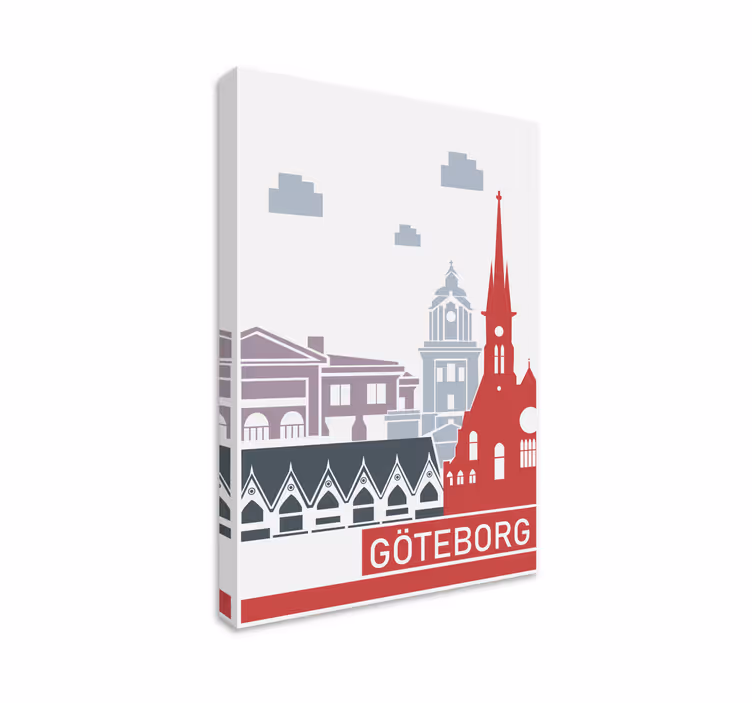 Skyline göteborg city canvastavlor - Tenstickers