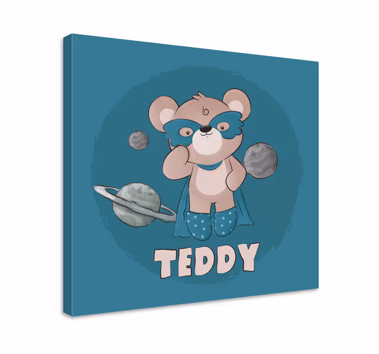 Bear hero personlig canvas - Tenstickers