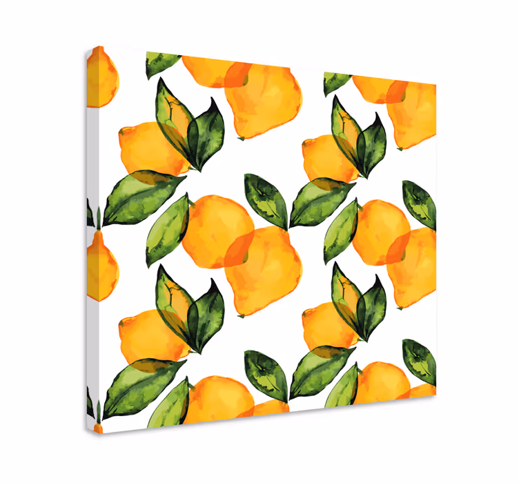 Citron medelhavsstil blommor canvas - Tenstickers