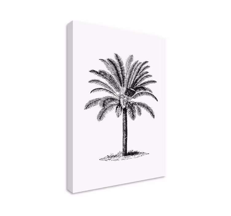 Palmträd bläck siluett träd vägg canvas - Tenstickers