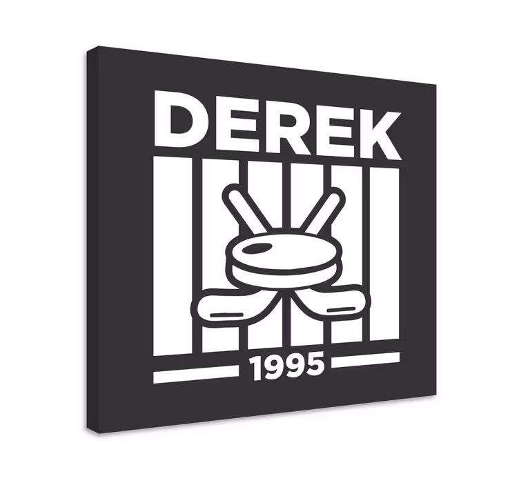Personlig hockeydesign Kanvas Tonåring - Tenstickers