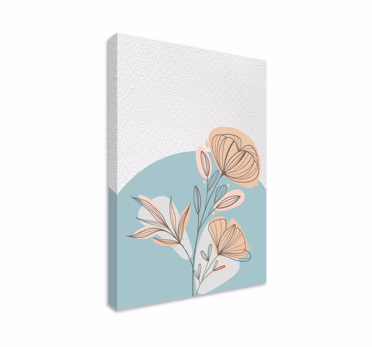 Stiliserat elegant arrangemang Kanvas blommor och växter - Tenstickers