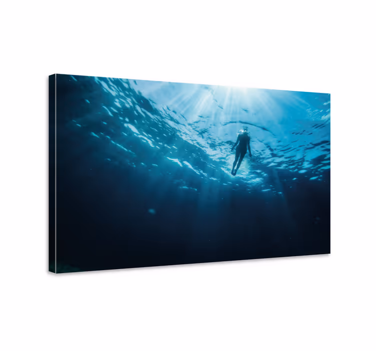 Scuba diver undervatten canvas konst - Tenstickers