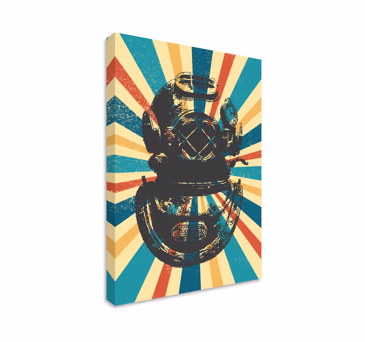 Vintage scuba diver canvas - Tenstickers