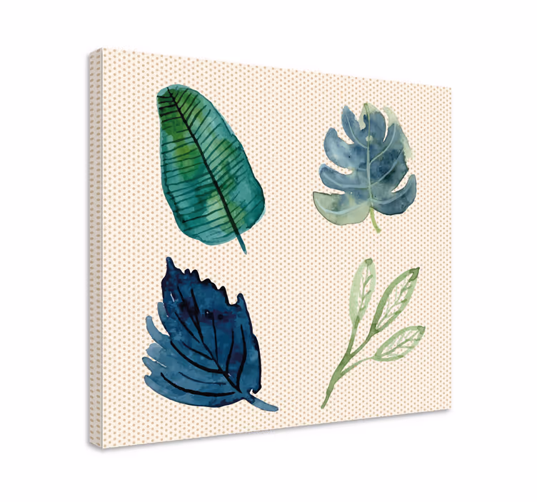 Tropiska blad Kanvas vardagsrum - Tenstickers