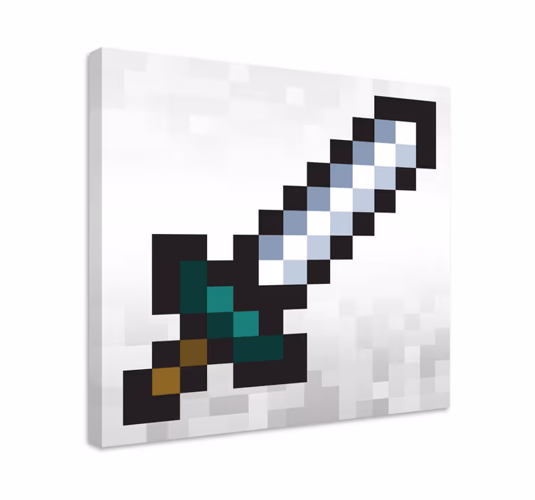 Pixel Svärd videospel canvas tavla - Tenstickers