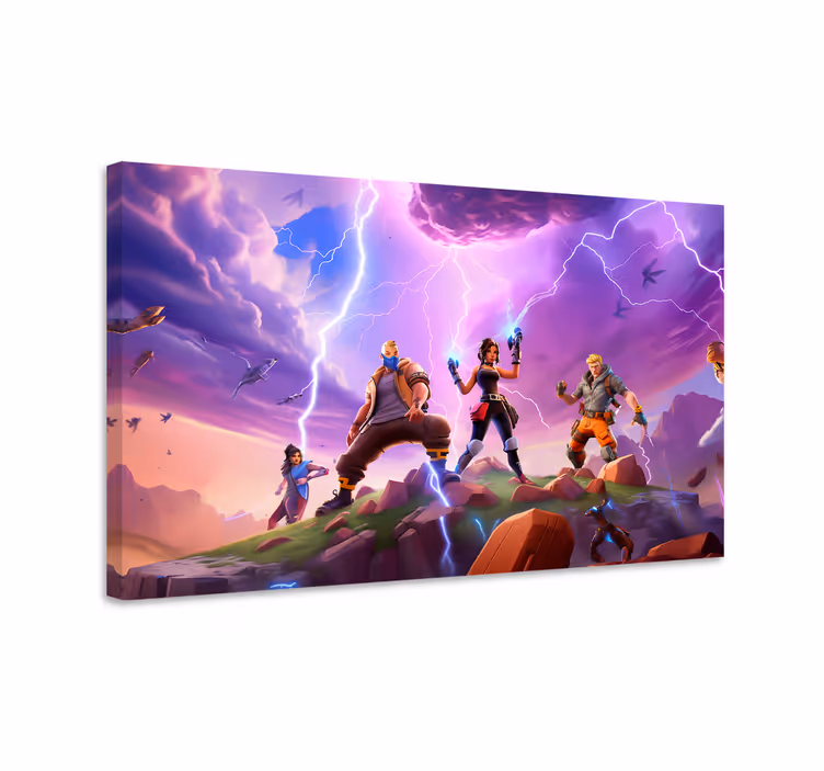 Karaktärer i en storm videospel canvas tavla - Tenstickers