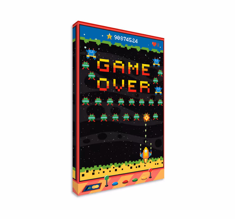 8 bitars arkadskärm videospel canvas tavla - Tenstickers