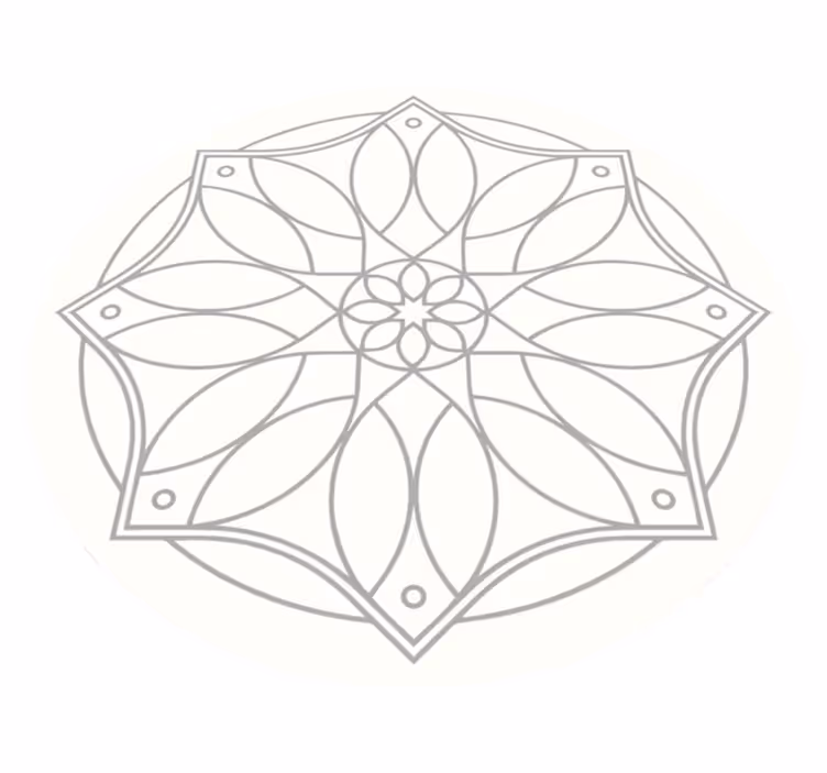 Mandala design Vinylmatta vit - Tenstickers