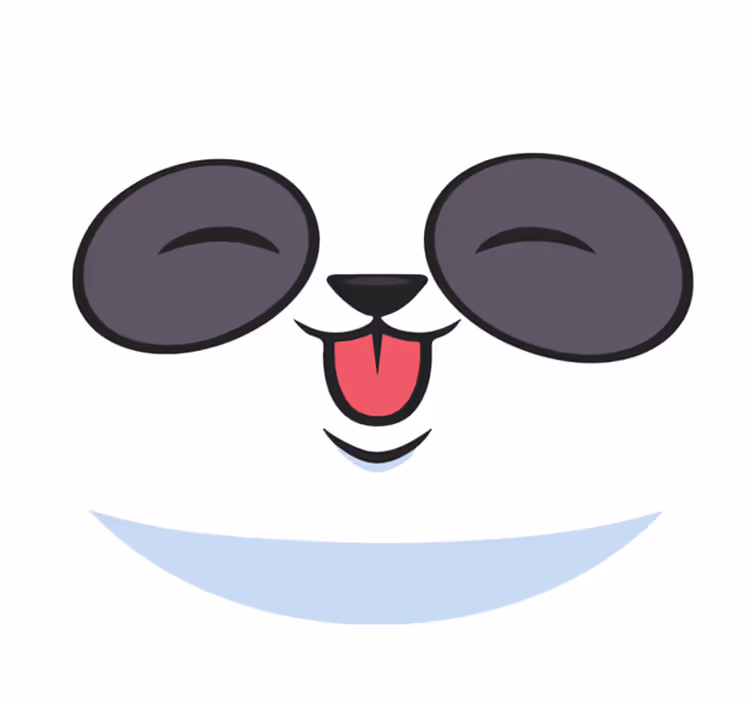 Panda ansikte Vinylmatta vit - Tenstickers