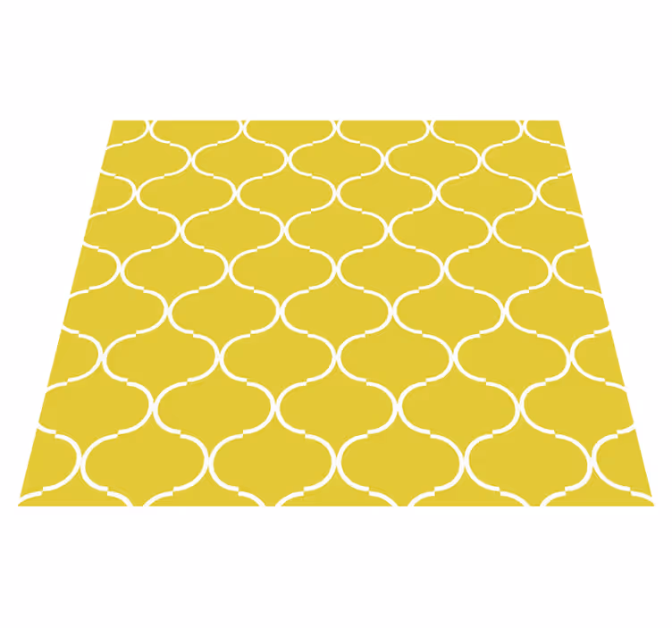 Geometriska linjemönster Vinylmatta Gul - Tenstickers