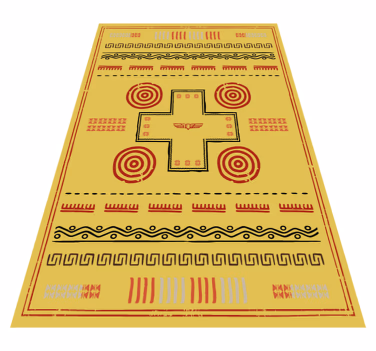 Etnisk design Vinylmatta Gul - Tenstickers