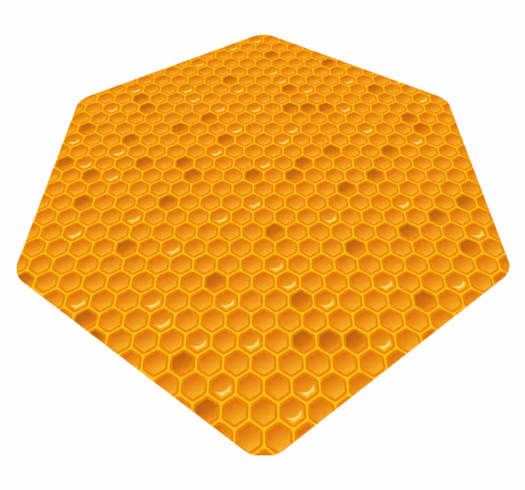 Honeycomb design Vinylmatta Gul - Tenstickers
