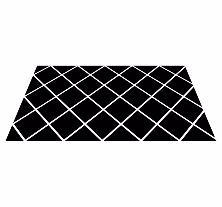 Moderna geometriska linjer Vinylmatta svart - Tenstickers
