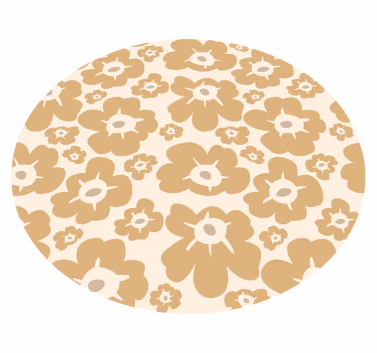 Beige vallmo Vinylmatta blommor och växter - Tenstickers