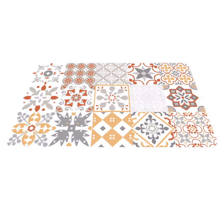 Orange mosaik Vinylmatta Kök - Tenstickers