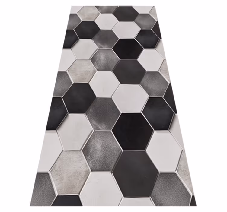 Grå hexagoner Vinylmatta Kök - Tenstickers