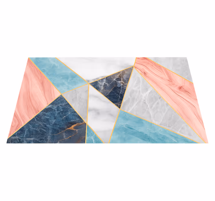 Färgglad geometrisk design vinylmatta i marmor - Tenstickers