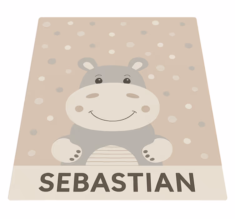 Specialdesignad beige flodhäst Andra Vinylmattor - Tenstickers