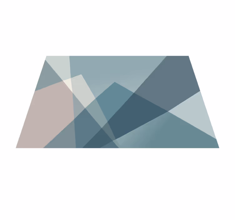 Geometrisk abstrakt design Vinylmatta blå - Tenstickers